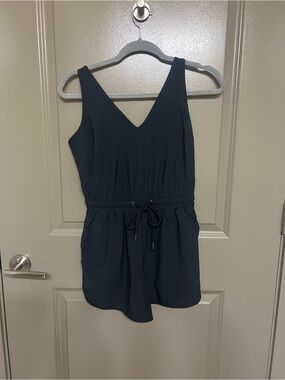 Black Abercrombie V -Neck Drawstring Romper NWOT